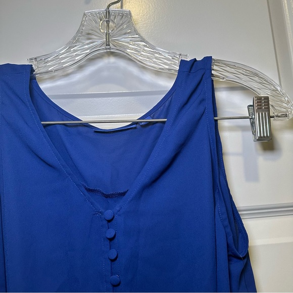 NWT Apt. 9 Blue V Neck Sleeveless Blouse size S - Picture 4 of 8